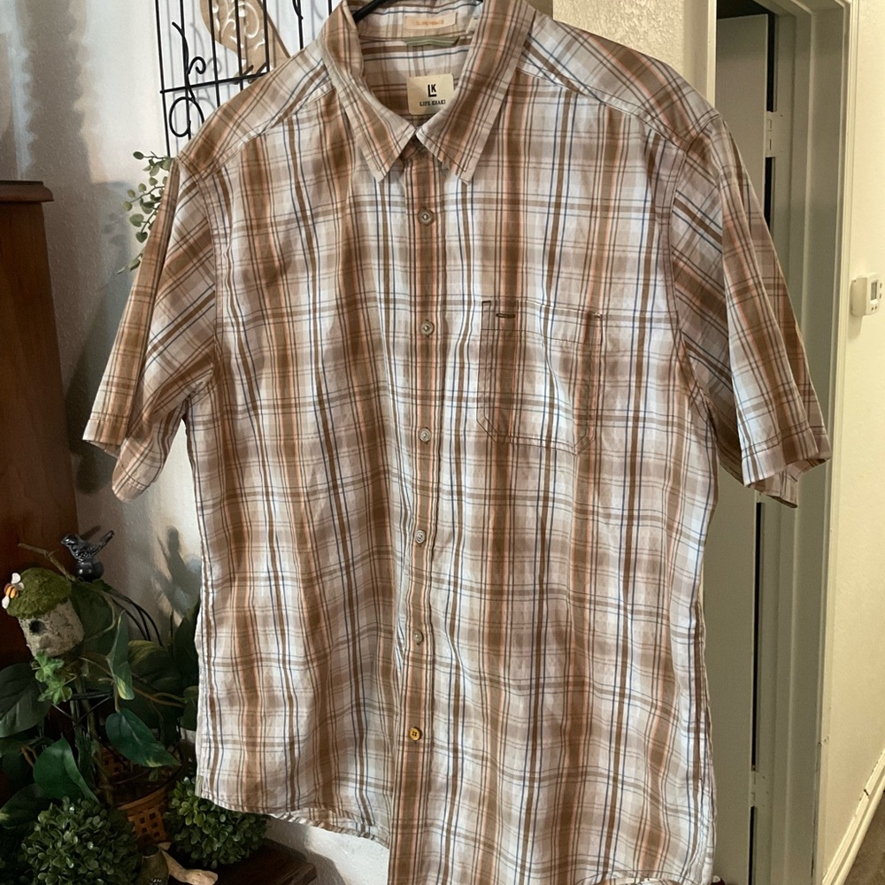 Life Khaki Plaid Shirt XL